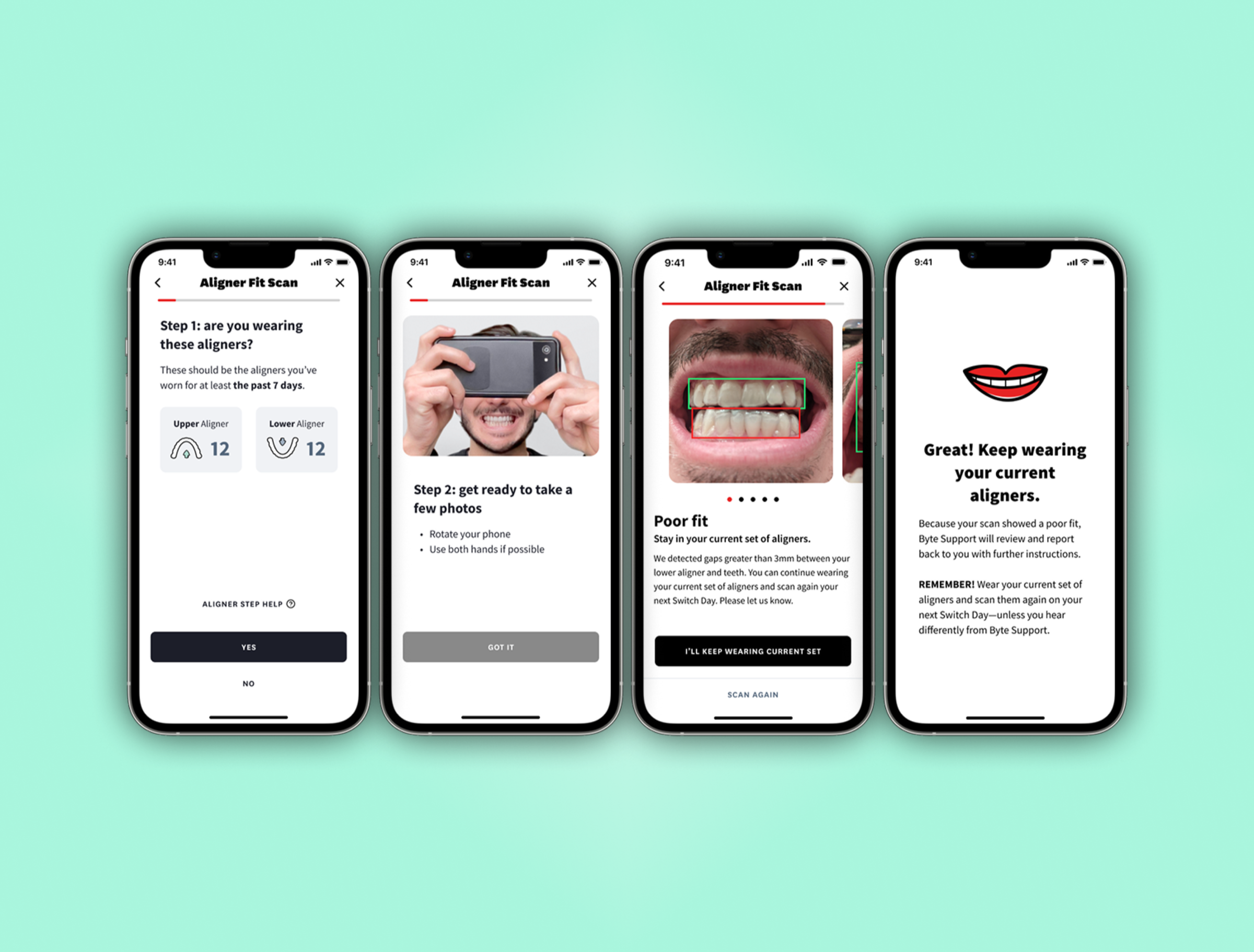 The final AI Aligner Fit Scan experience