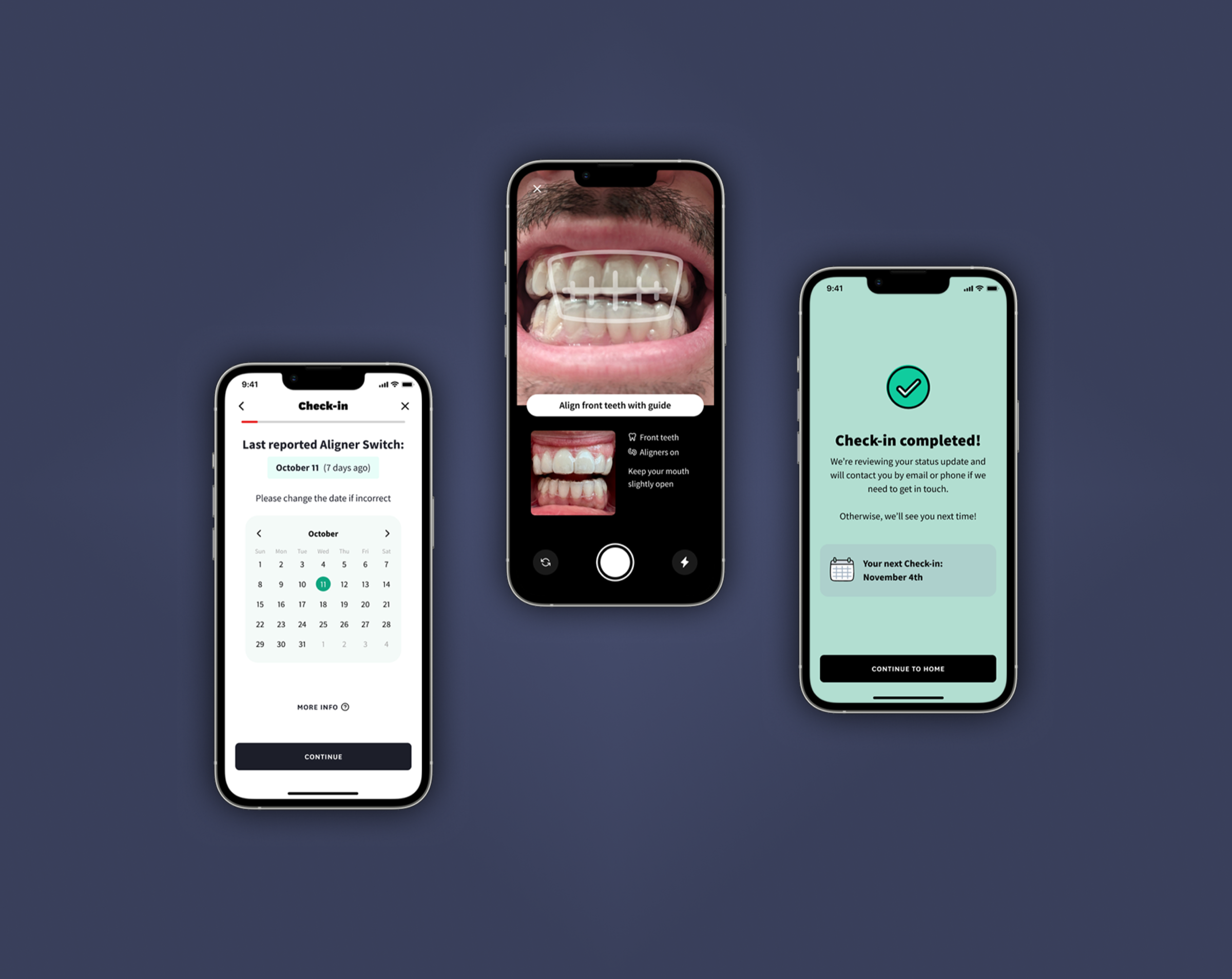 Byte patient check-in flow screens