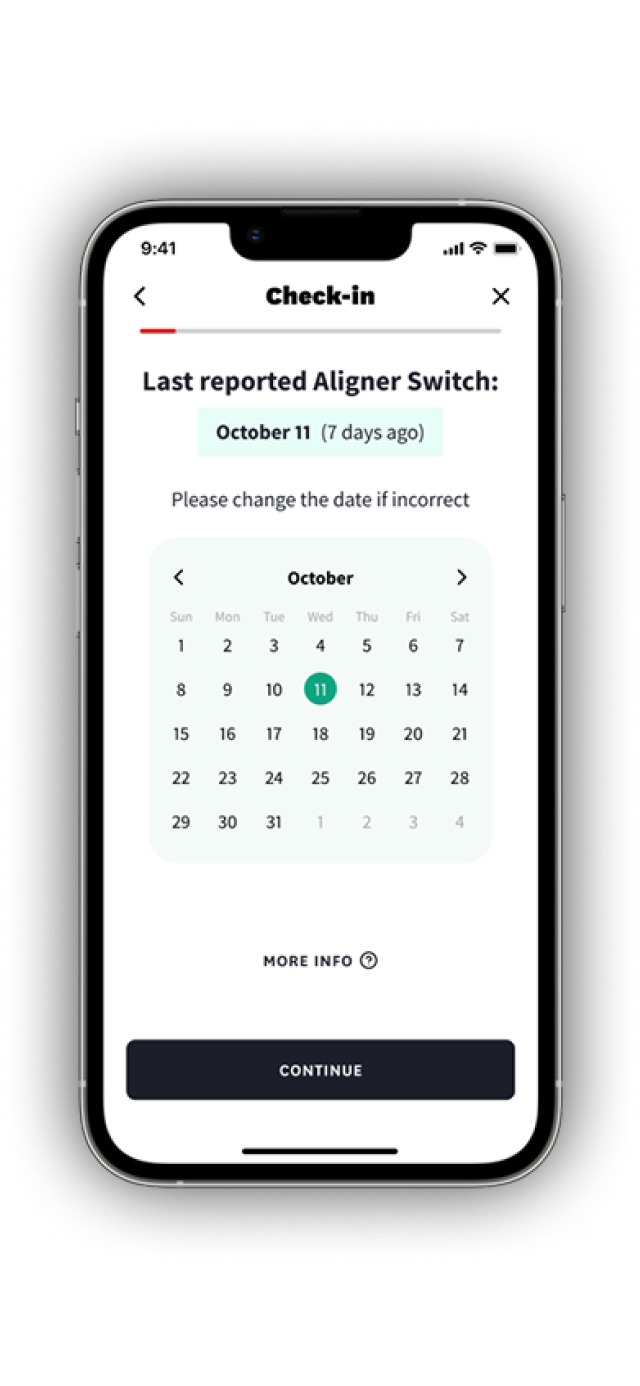 Check-in with pre-filled aligner data